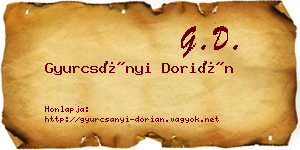Gyurcsányi Dorián névjegykártya